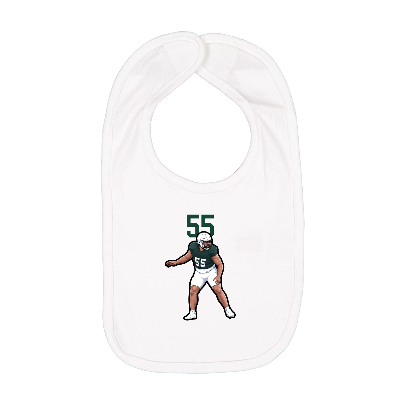 Infant Bib — Number Top in White