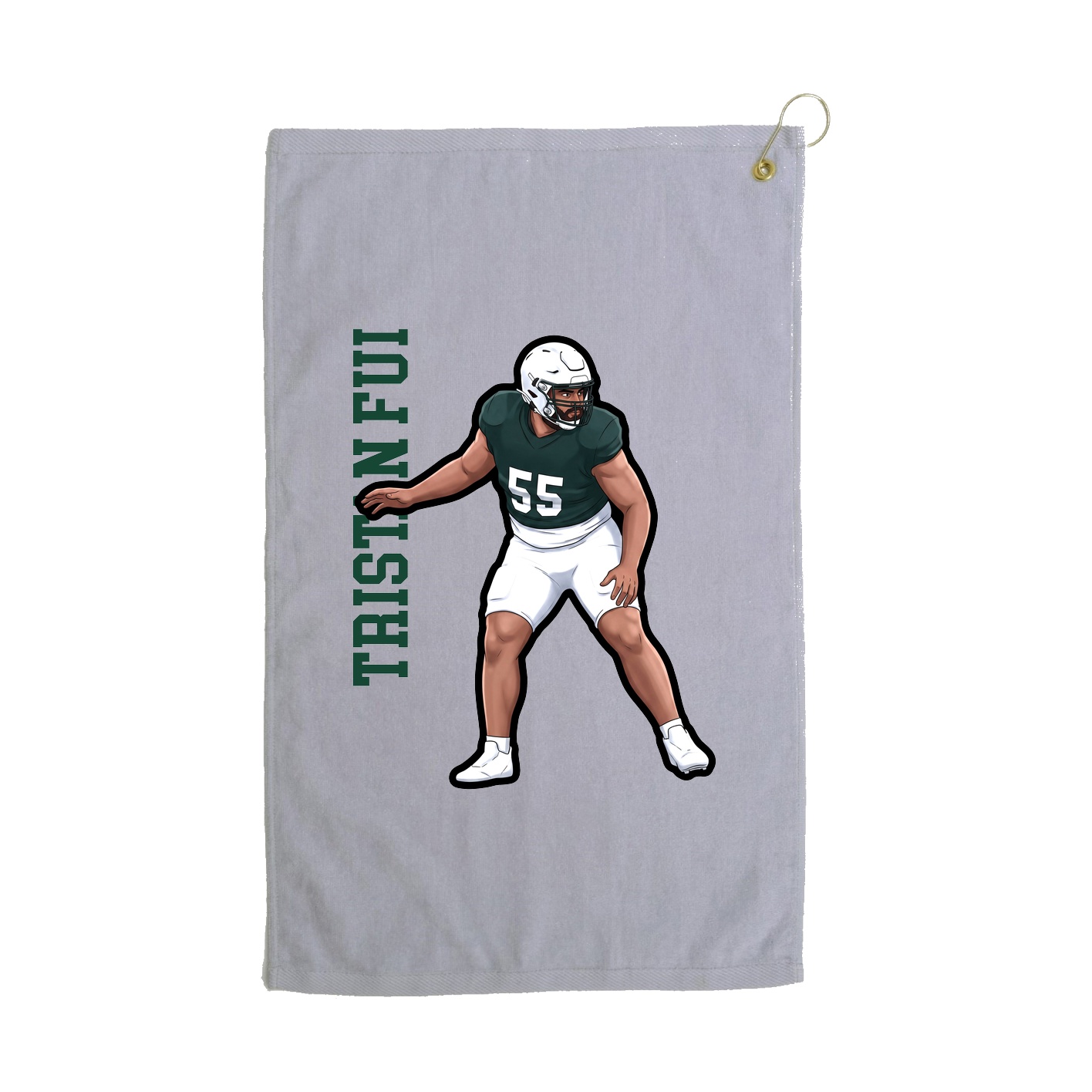 Golf Towel — Name Vertical in Grey