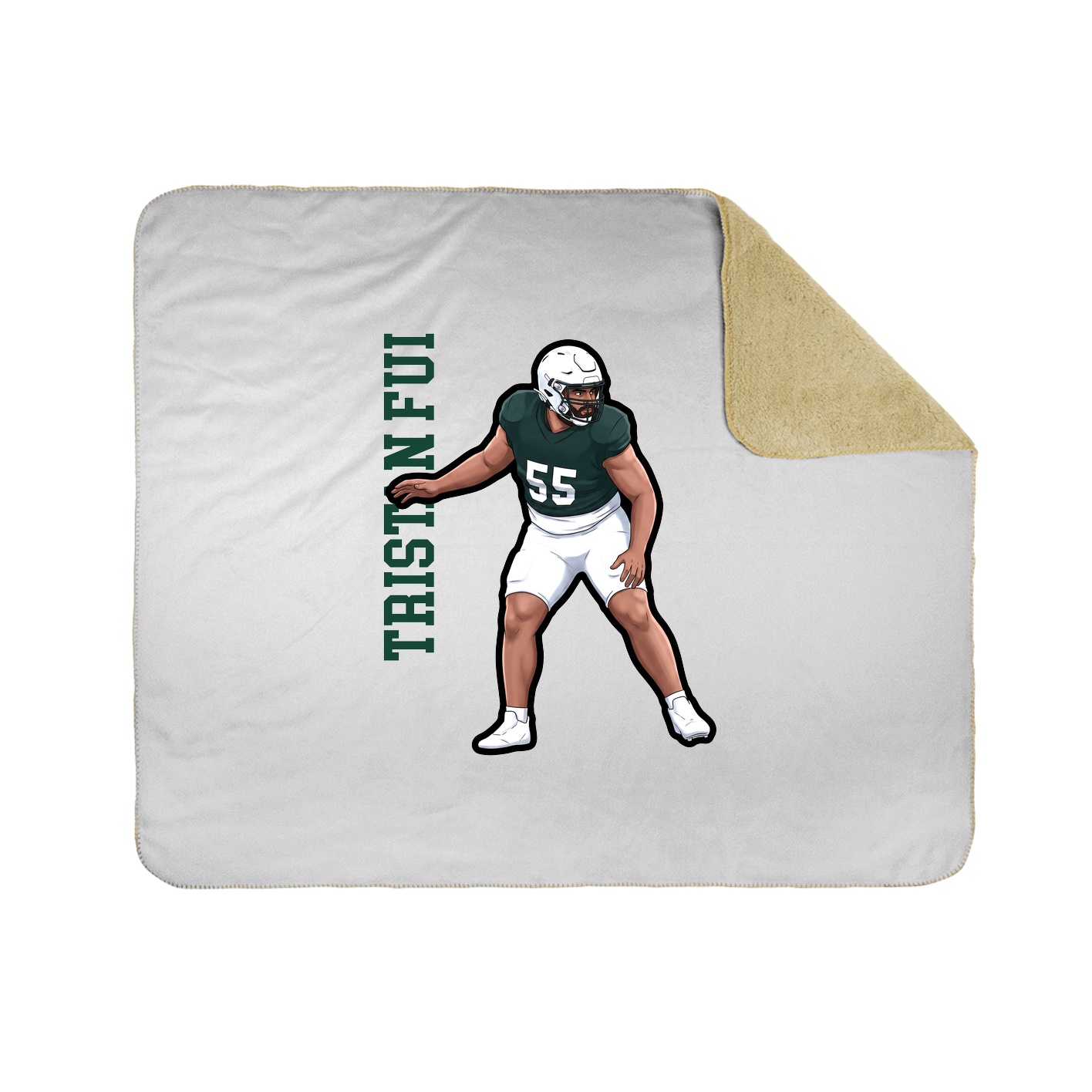 Throw Blanket — Name Vertical in White