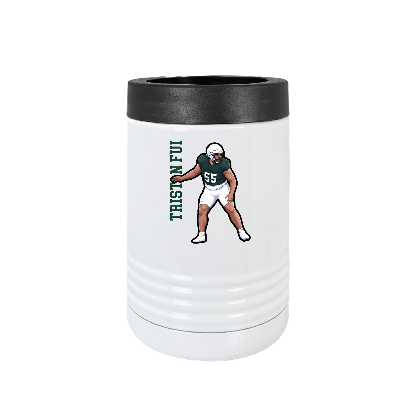 Beverage Holder — Name Vertical in White