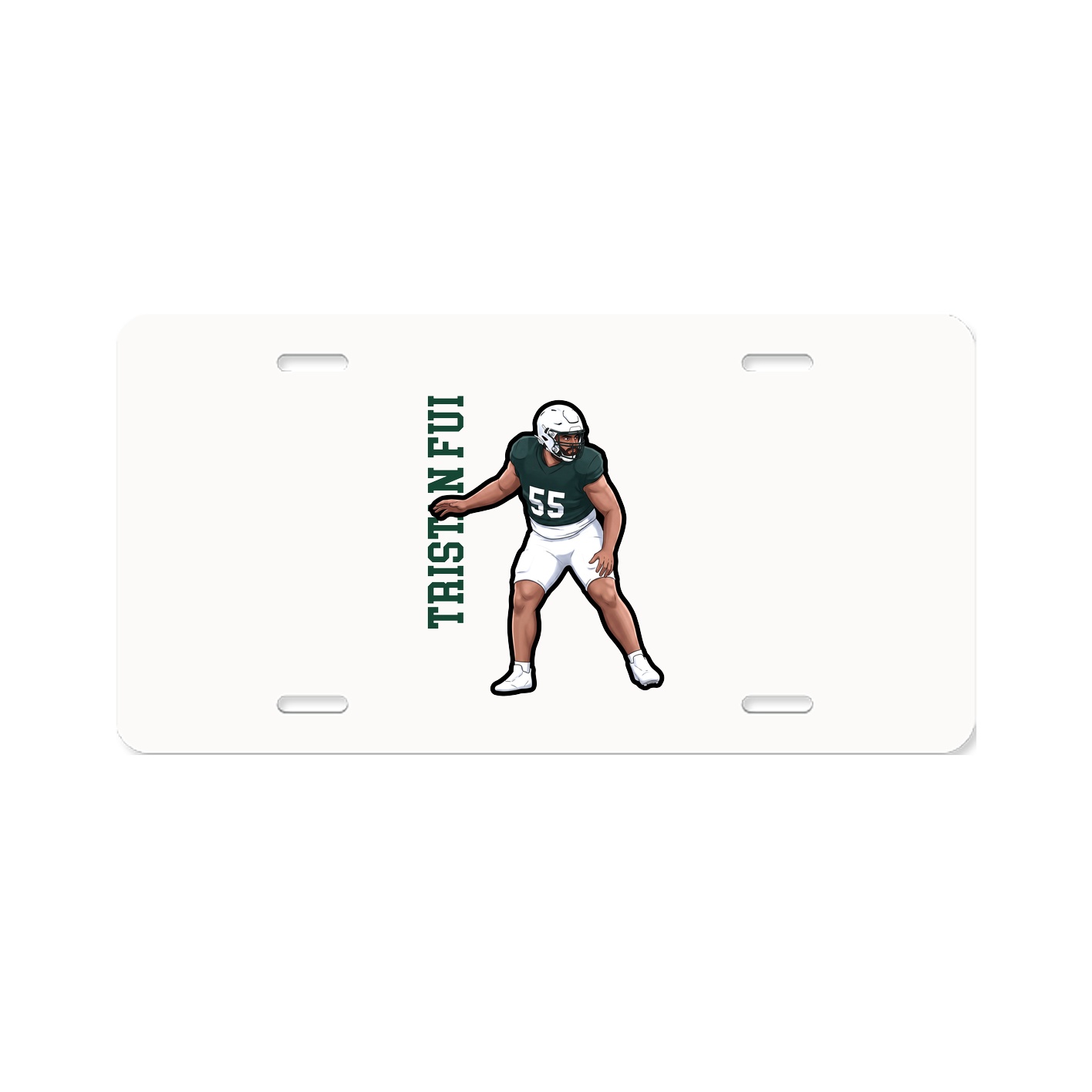 License Plate — Name Vertical in Classic