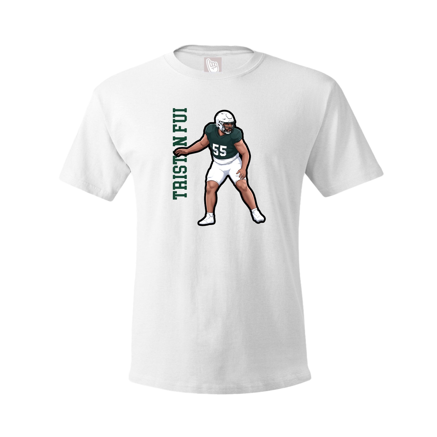 Youth Tee — Name Vertical in White