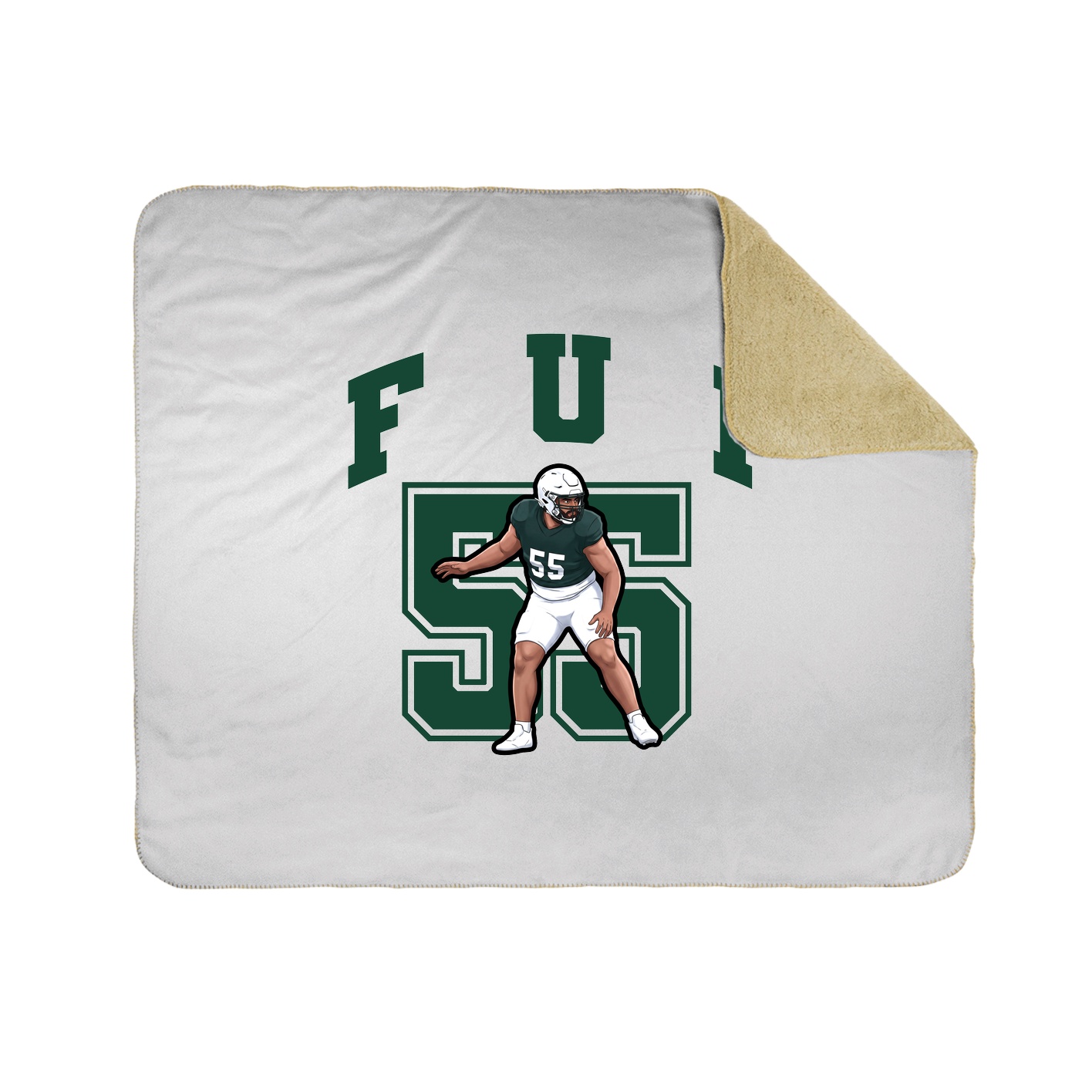 Throw Blanket — Number in White