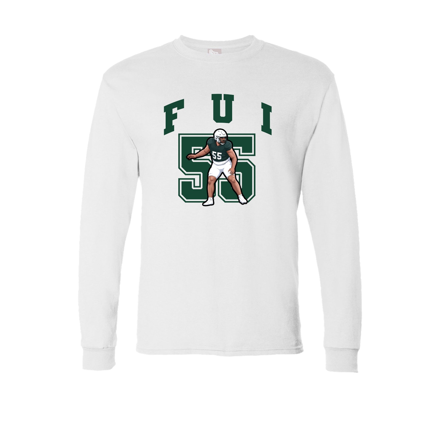 Long Sleeve Tee — Number in White
