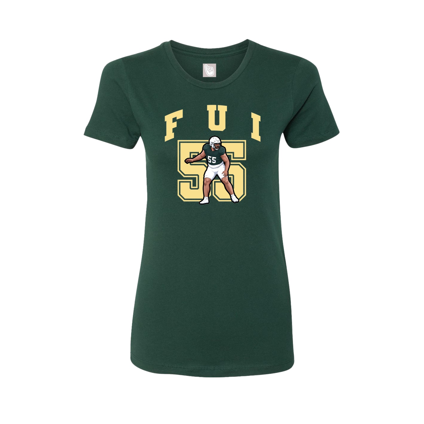 Fitted Women's Tee — Number in Green