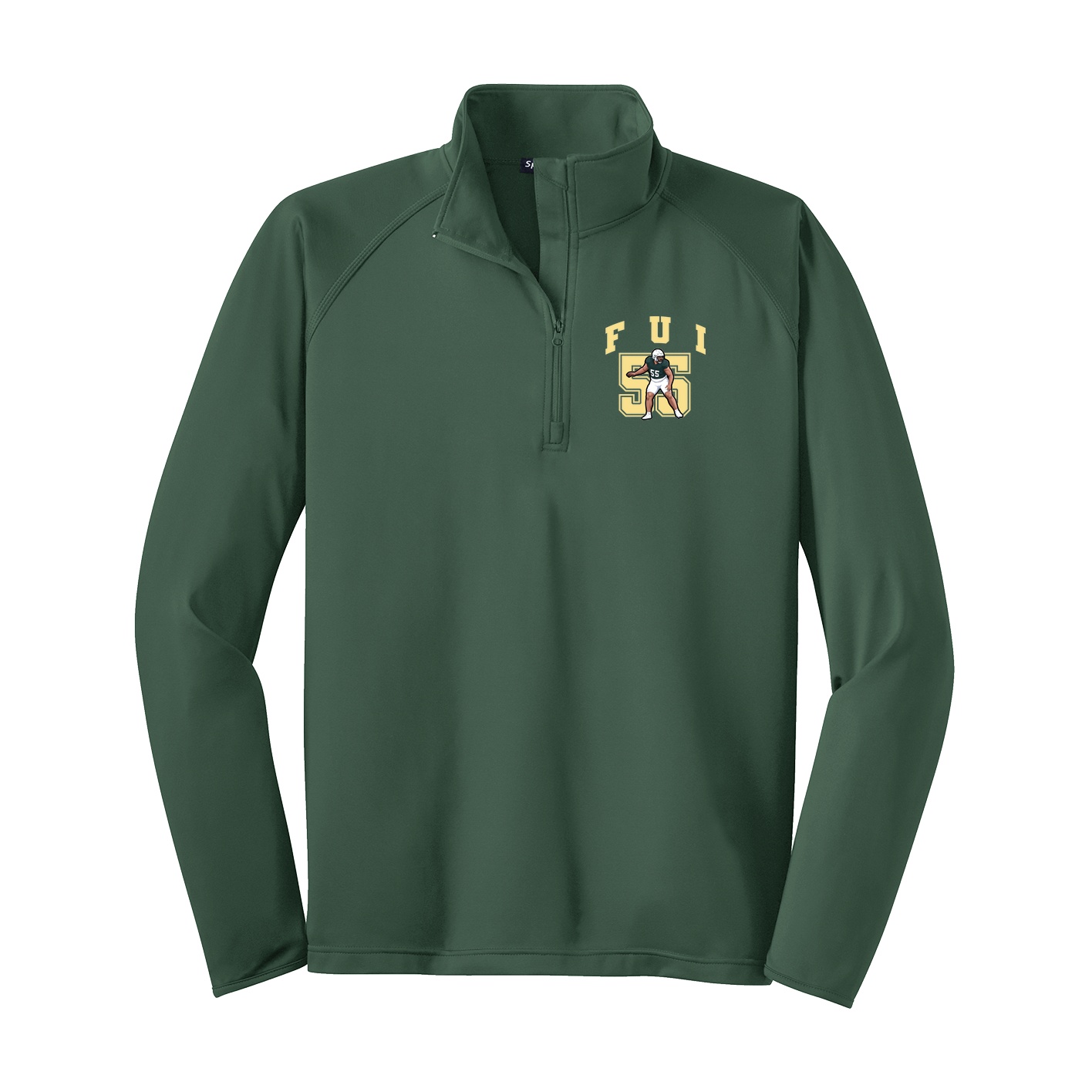 Q-Zip Pullover — Number in Green