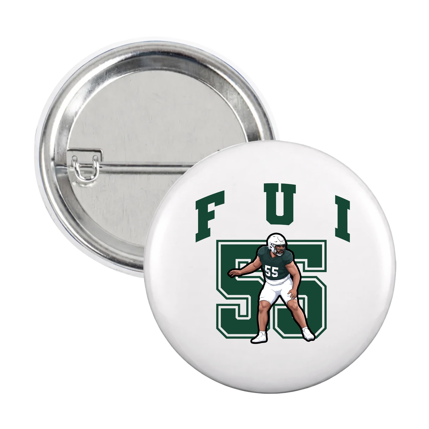 Game Day Button — Number in White