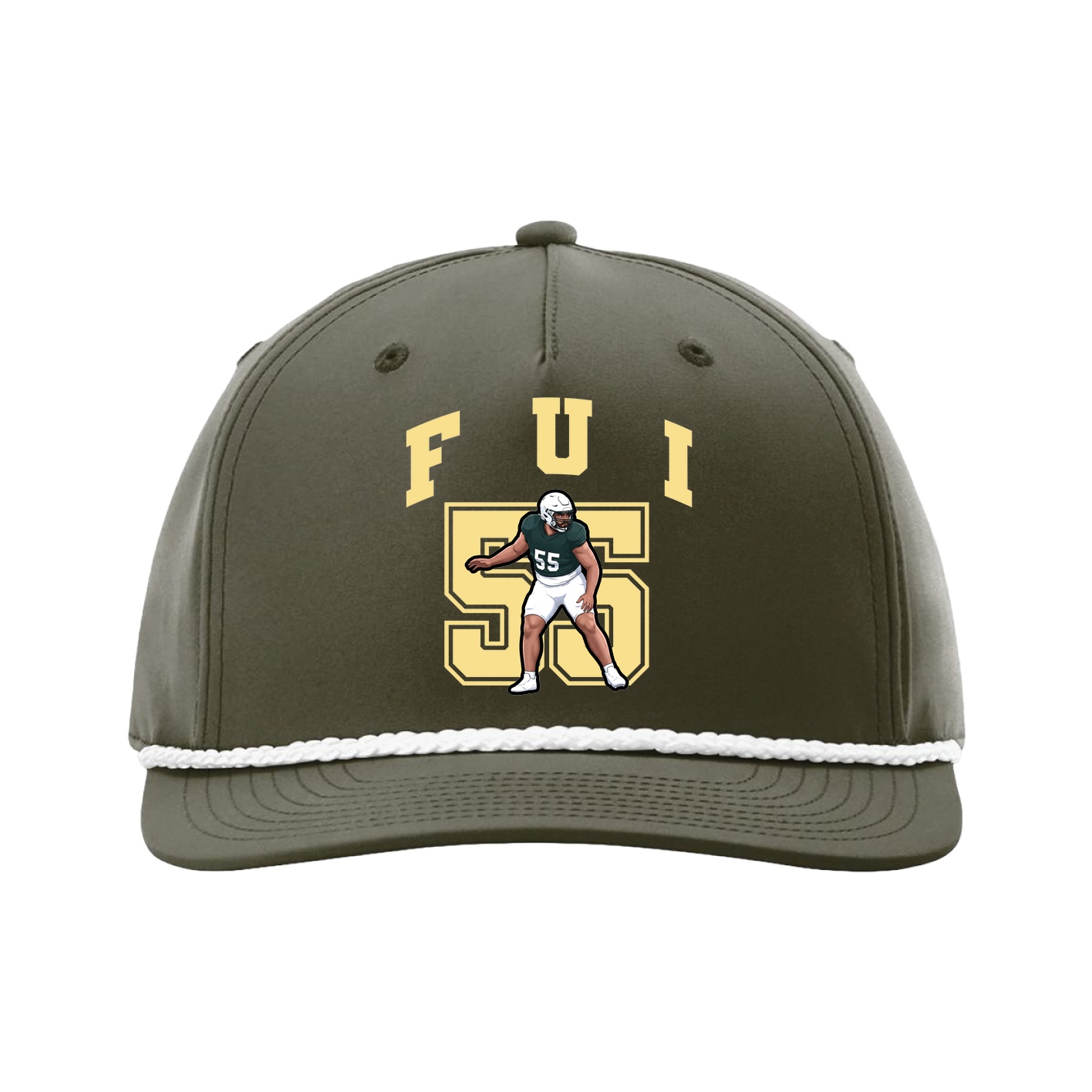Five-Panel Classic Rope Cap — Number in Green