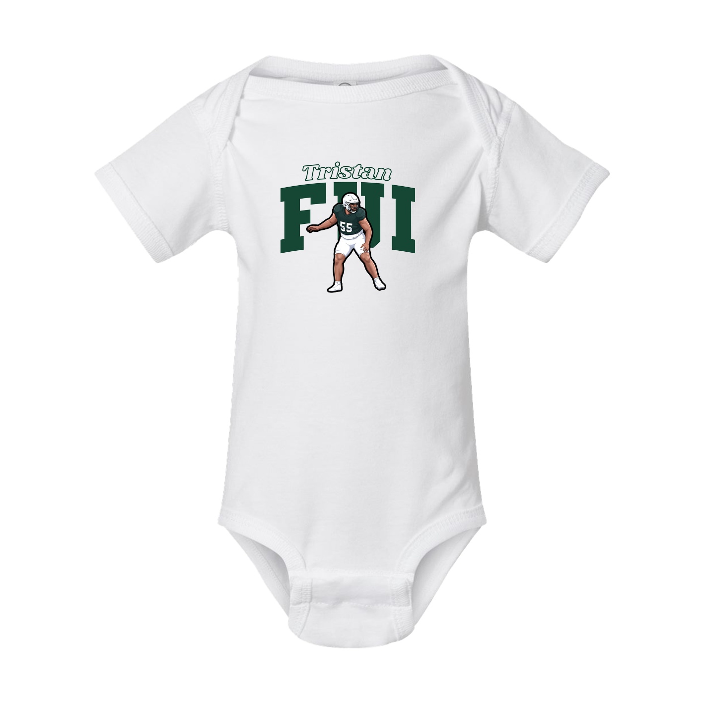 Baby Onesie — Name Arch in White