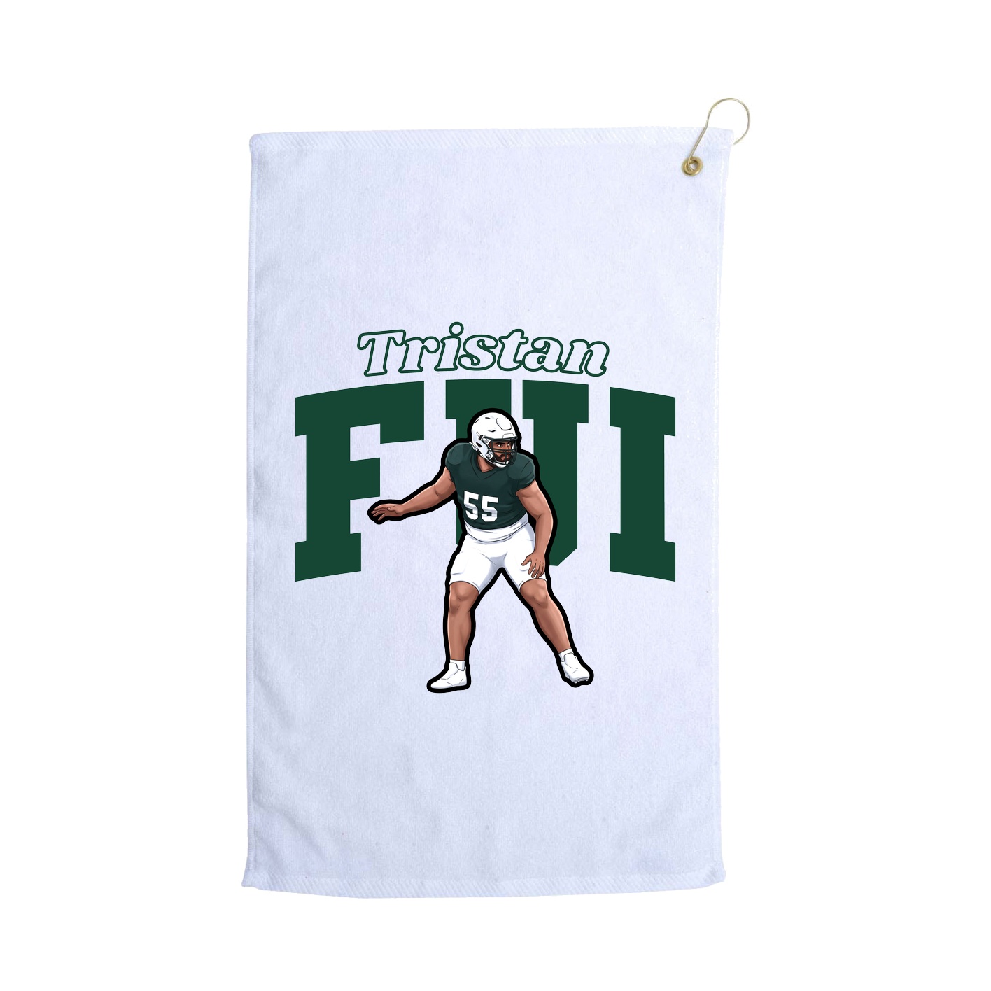 Golf Towel — Name Arch in White