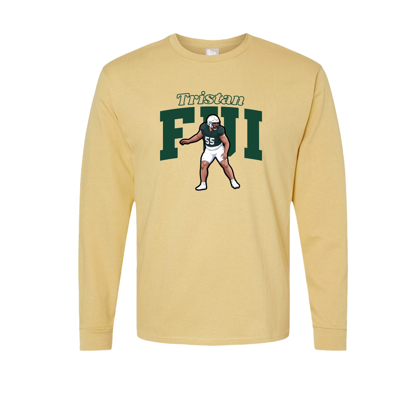 Long Sleeve Tee — Name Arch in Vegas Gold