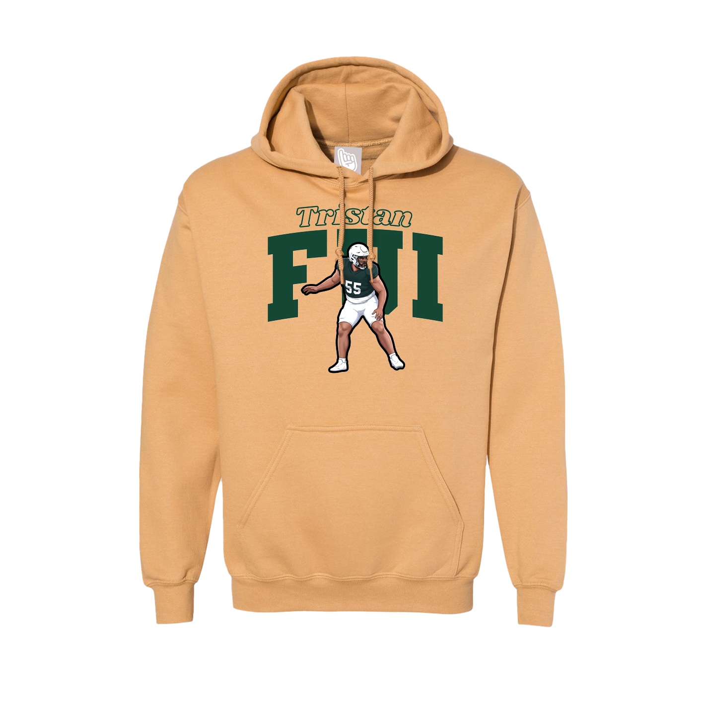 Hoodie — Name Arch in Vegas Gold