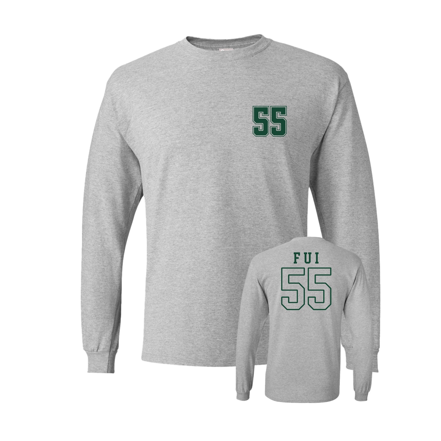 Long Sleeve Tee — Chest Back in Grey