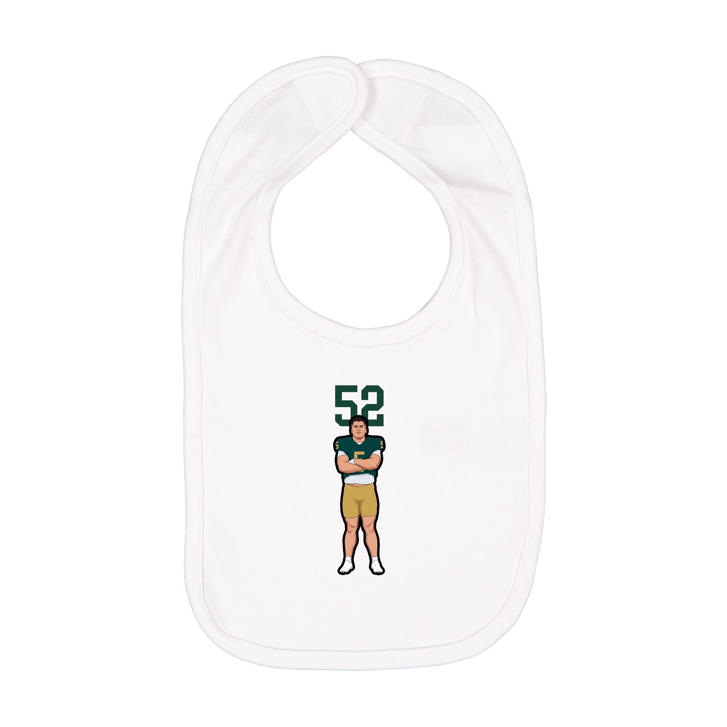 Infant Bib — Number Top in White