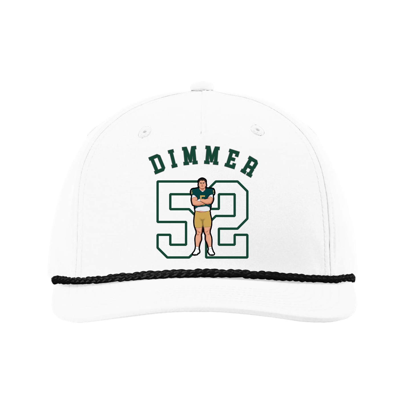 Five-Panel Classic Rope Cap — Shirsey Arch in White