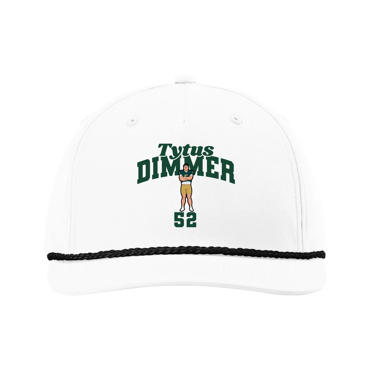 Five-Panel Classic Rope Cap — Signature Arch in White