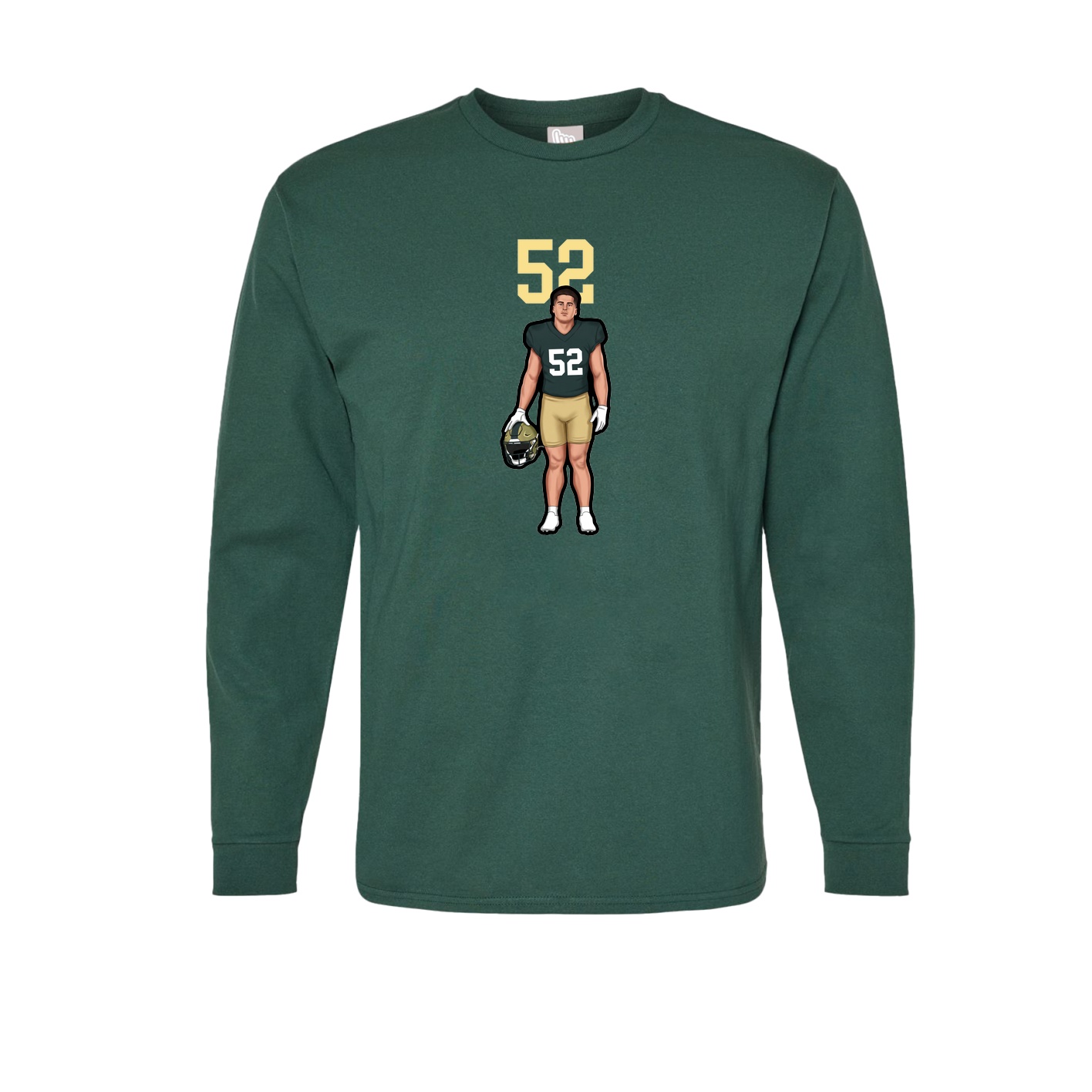 Long Sleeve Tee — Number Top in Green