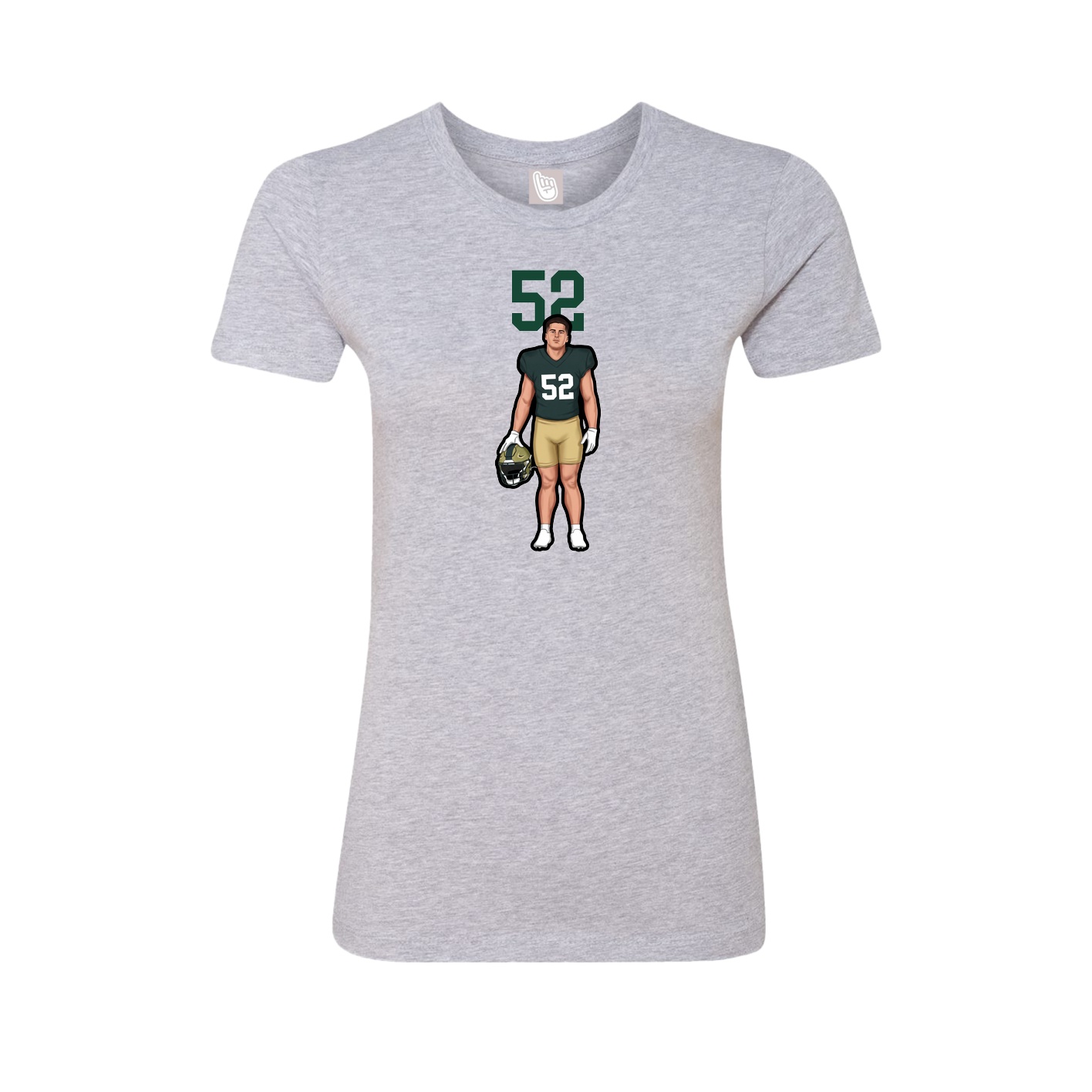 Fitted Women's Tee — Number Top in Grey