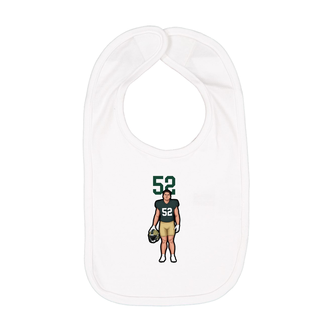 Infant Bib — Number Top in White