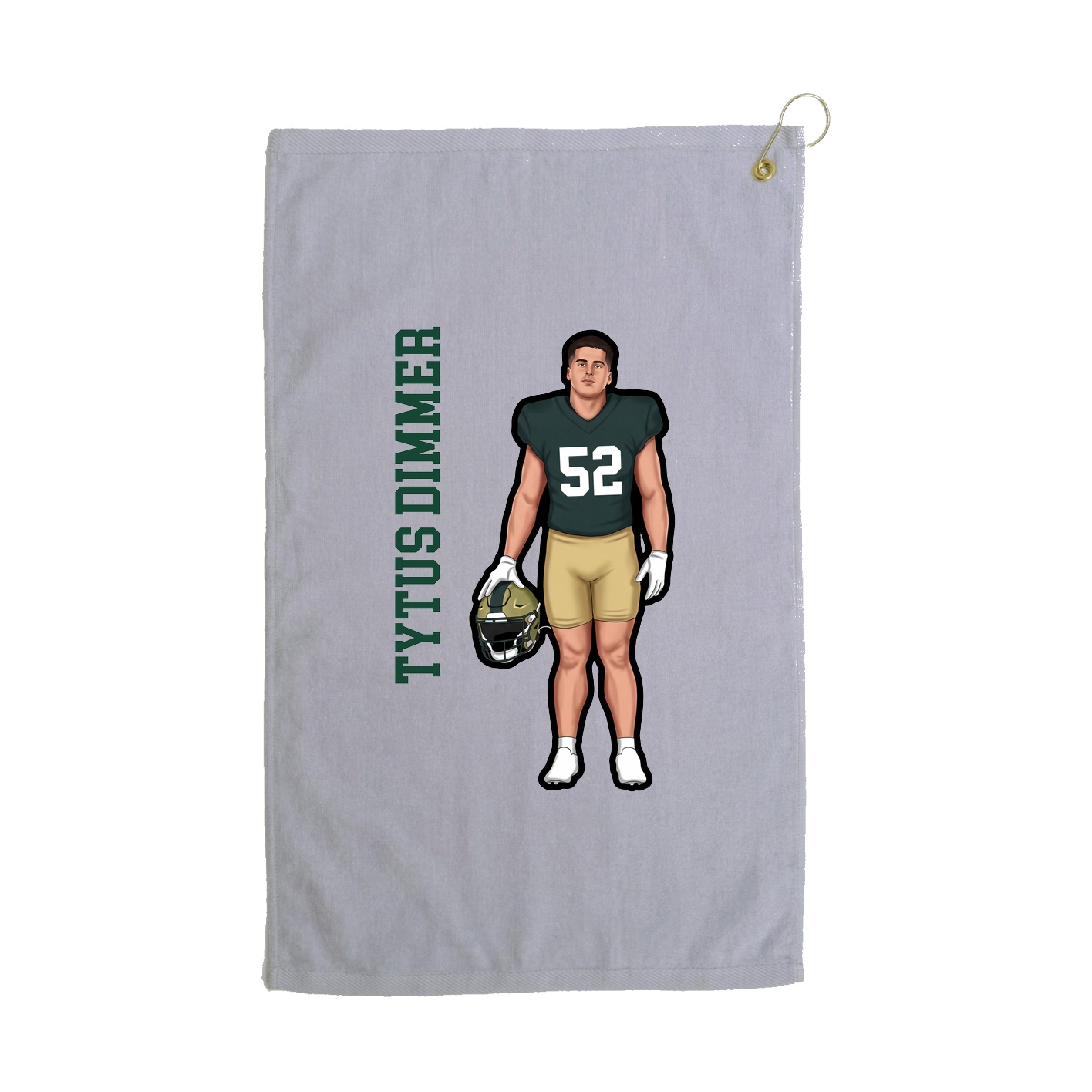 Golf Towel — Name Vertical in Grey