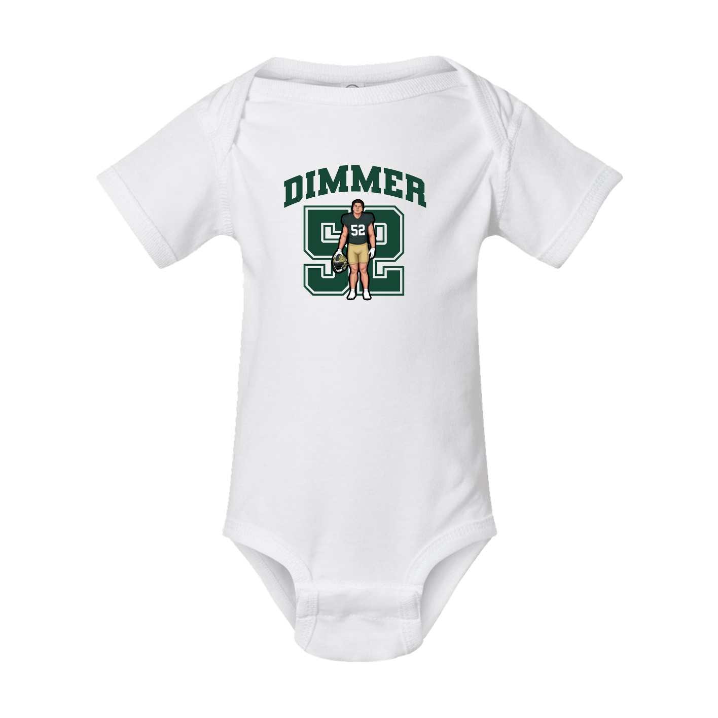 Baby Onesie — Number in White