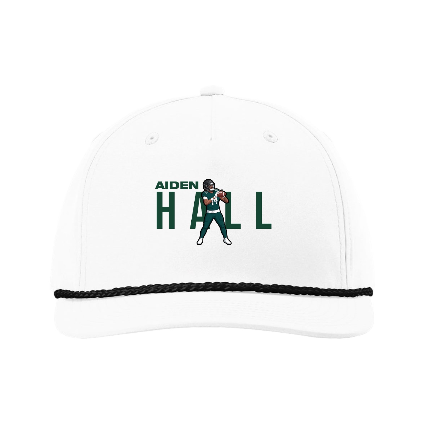 Five-Panel Classic Rope Cap — Player Name in White