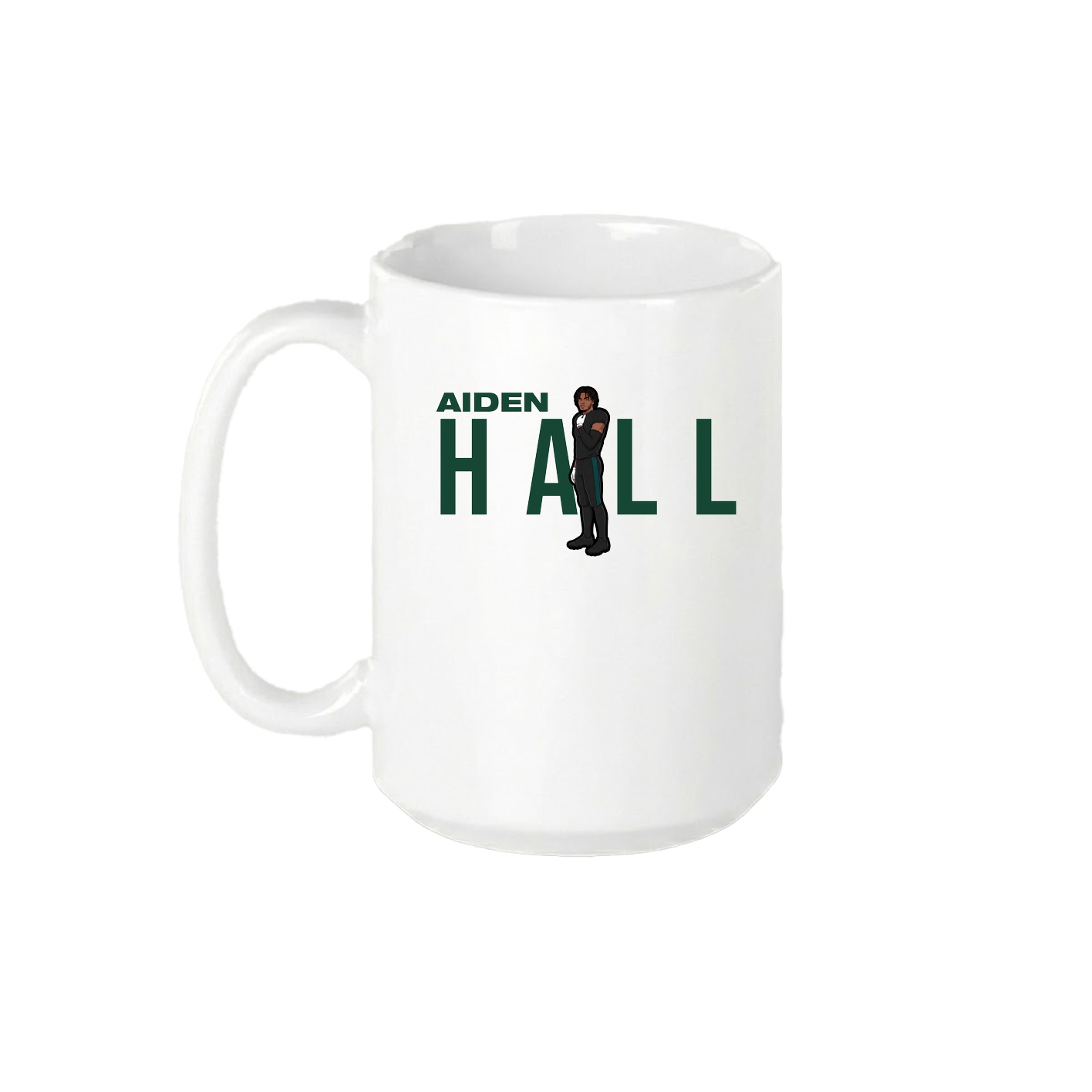 15oz Coffee Mug — Player Name in White