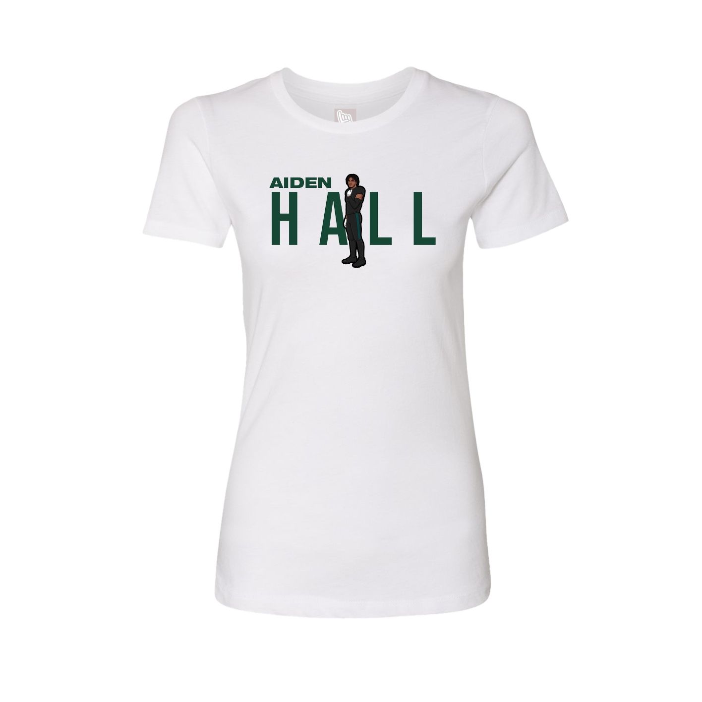 Fitted Women's Tee — Player Name in White