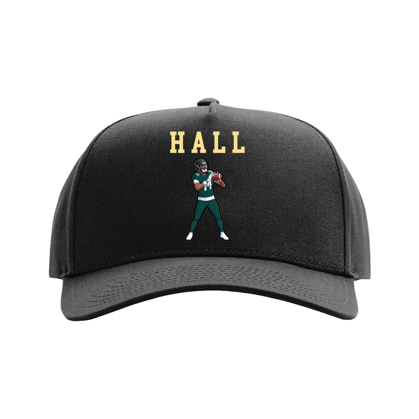 Full Fabric Five-Panel Champ Cap — Shirsey in Black