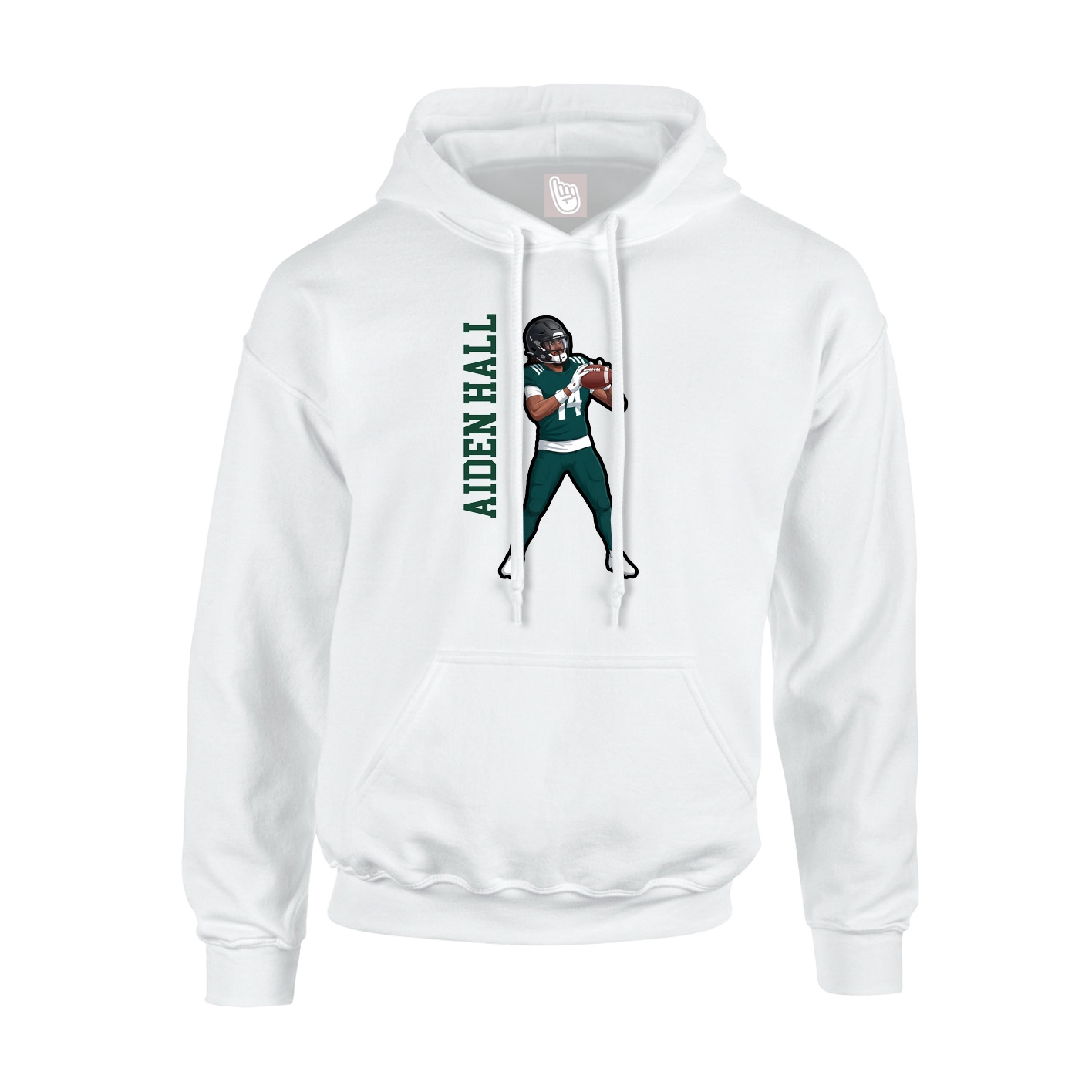 Hoodie — Name Vertical in White