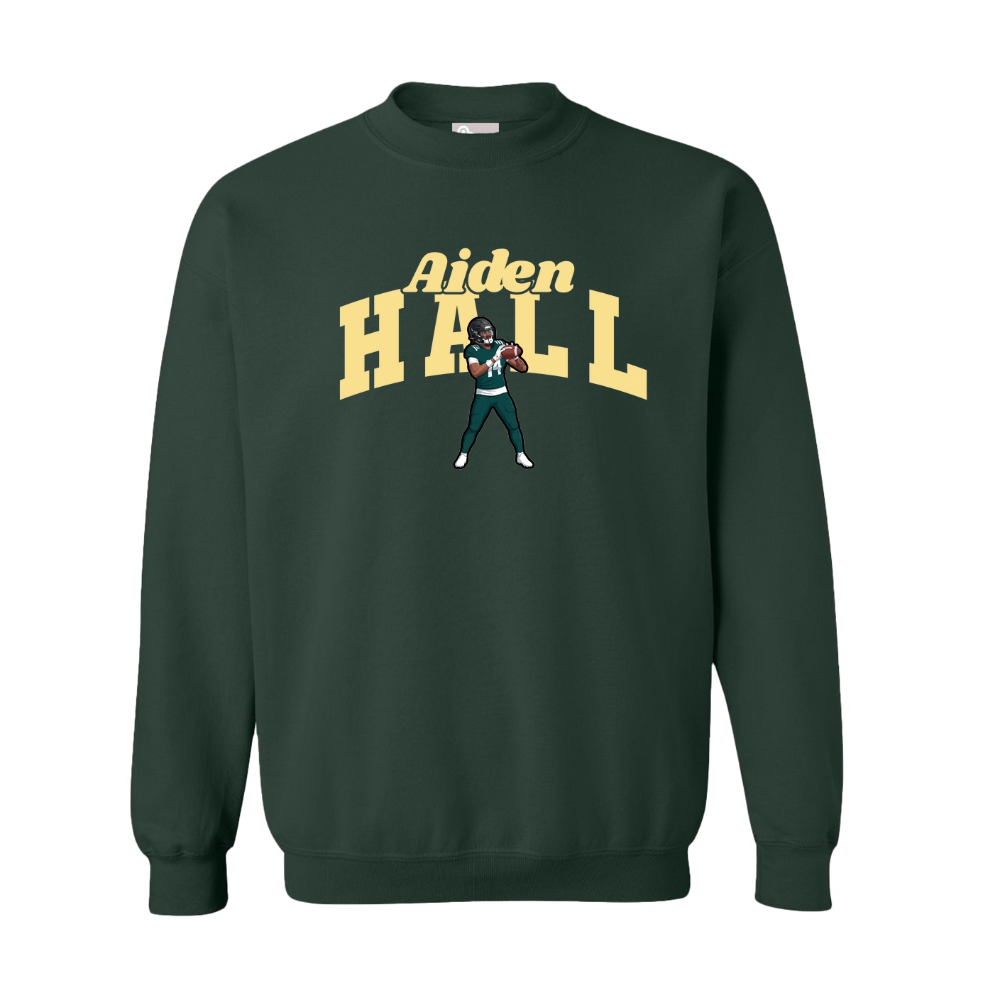 Fleece Crew — Signature Arch in Green