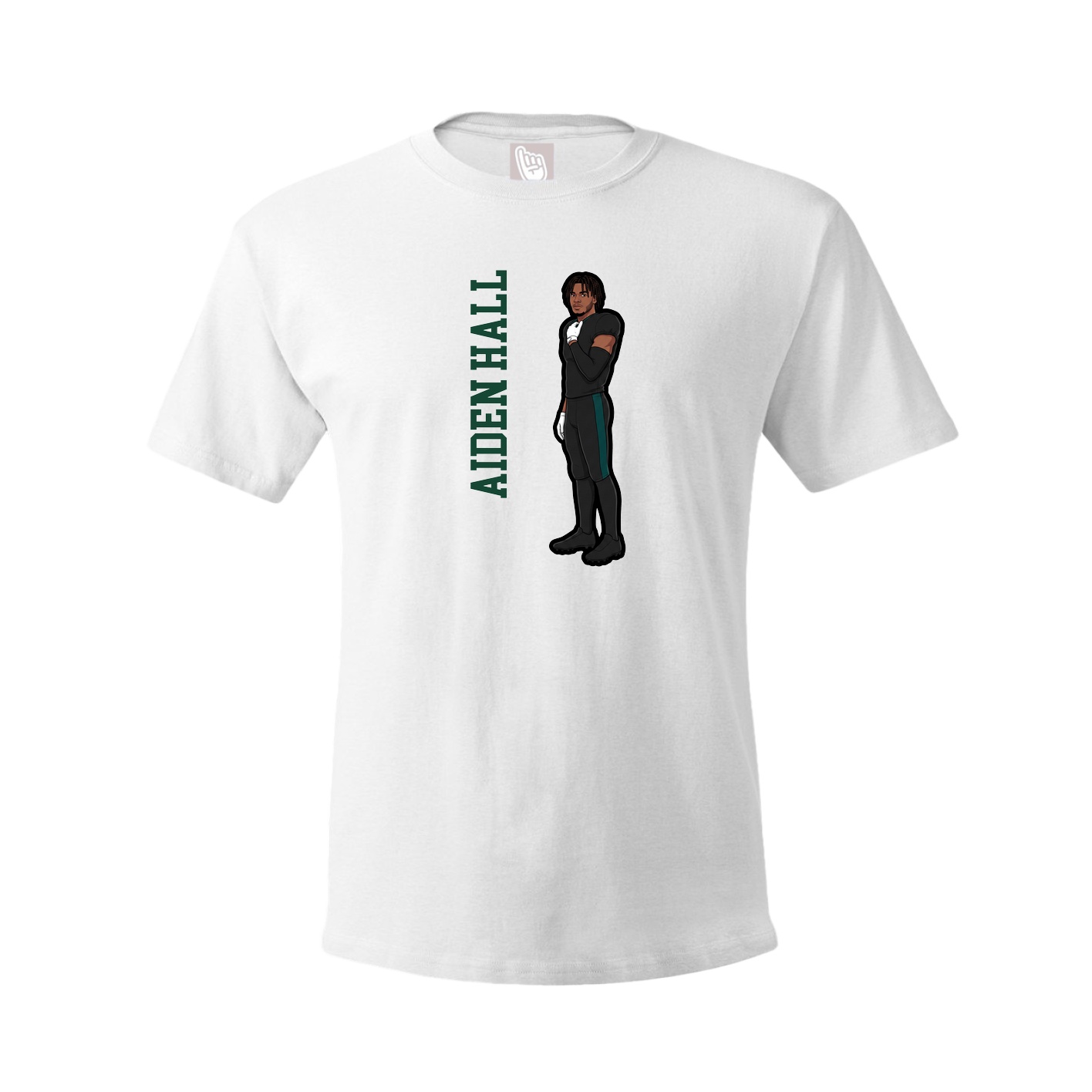 Youth Tee — Name Vertical in White