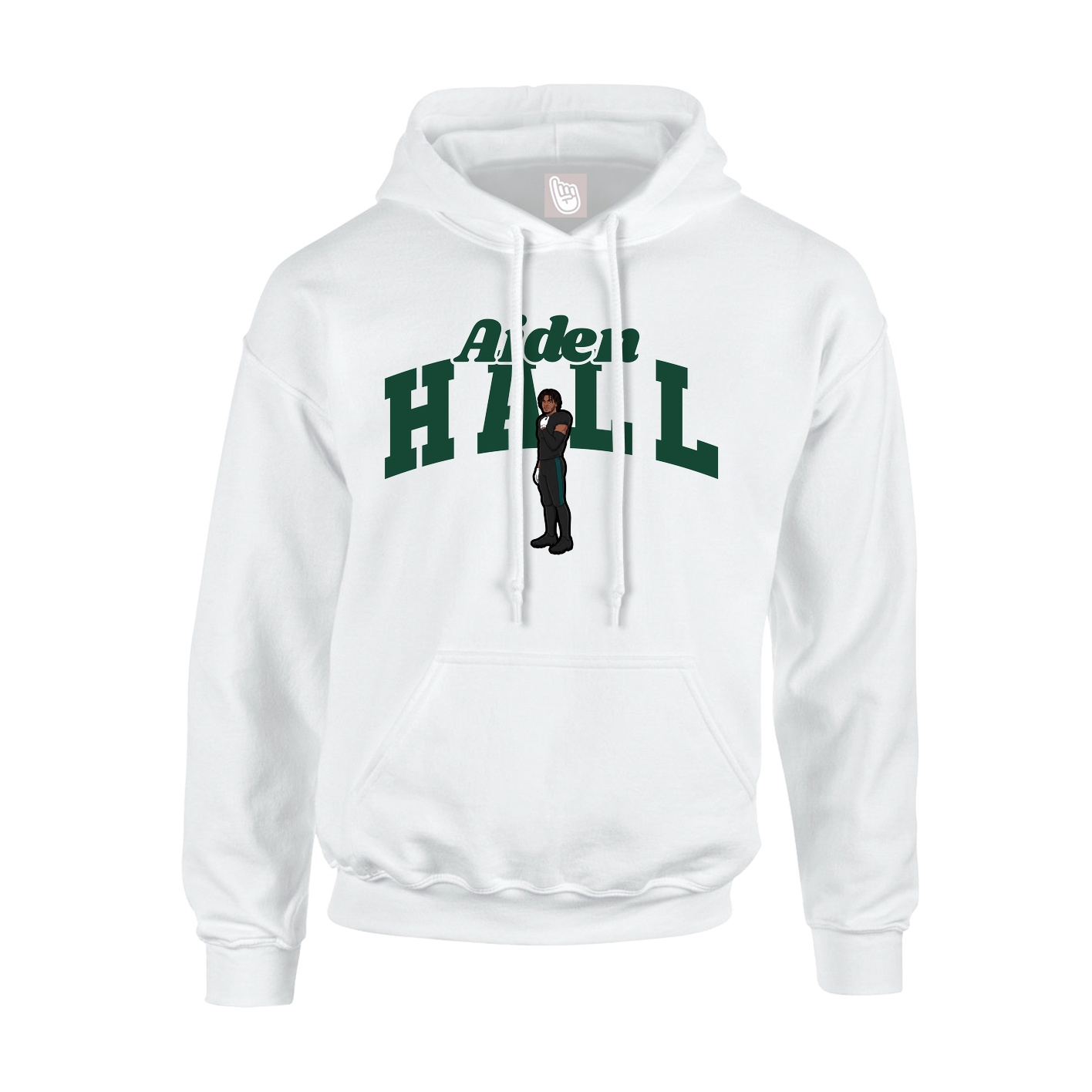 Youth Hoodie — Signature Arch in White