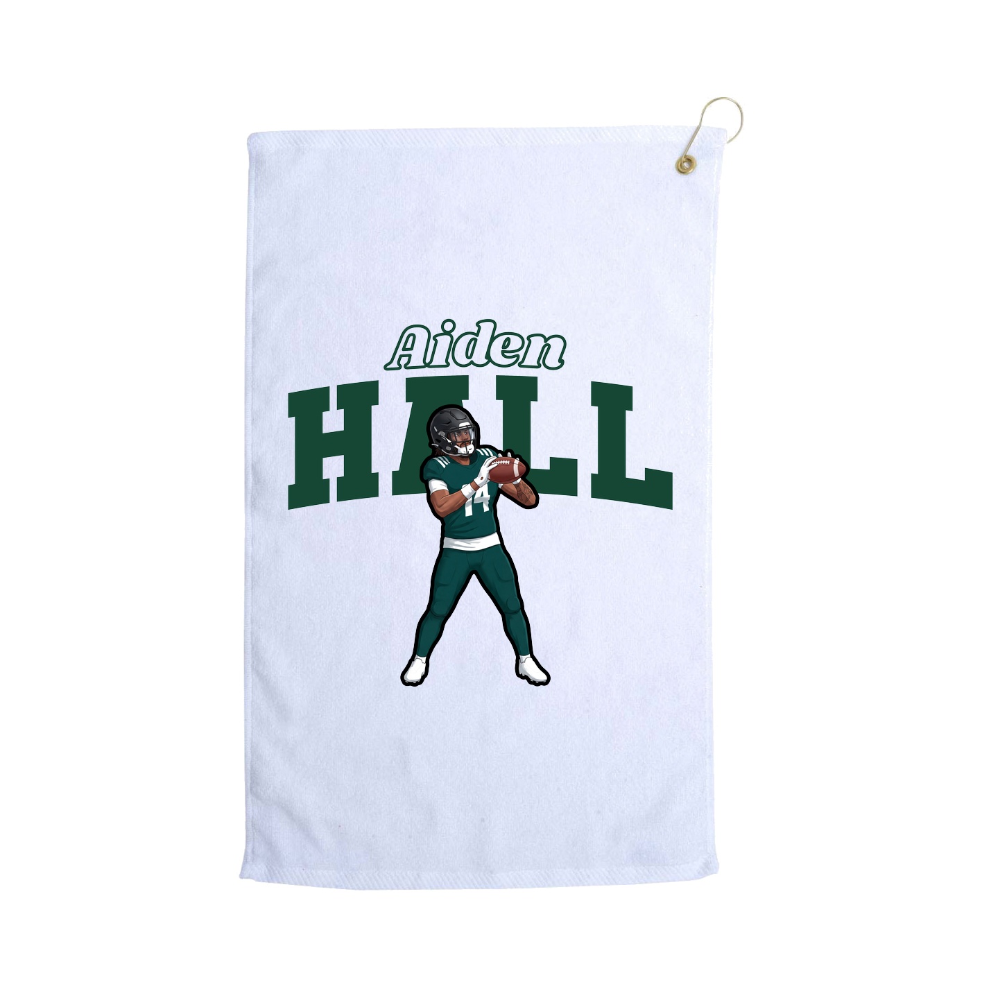 Golf Towel — Name Arch in White
