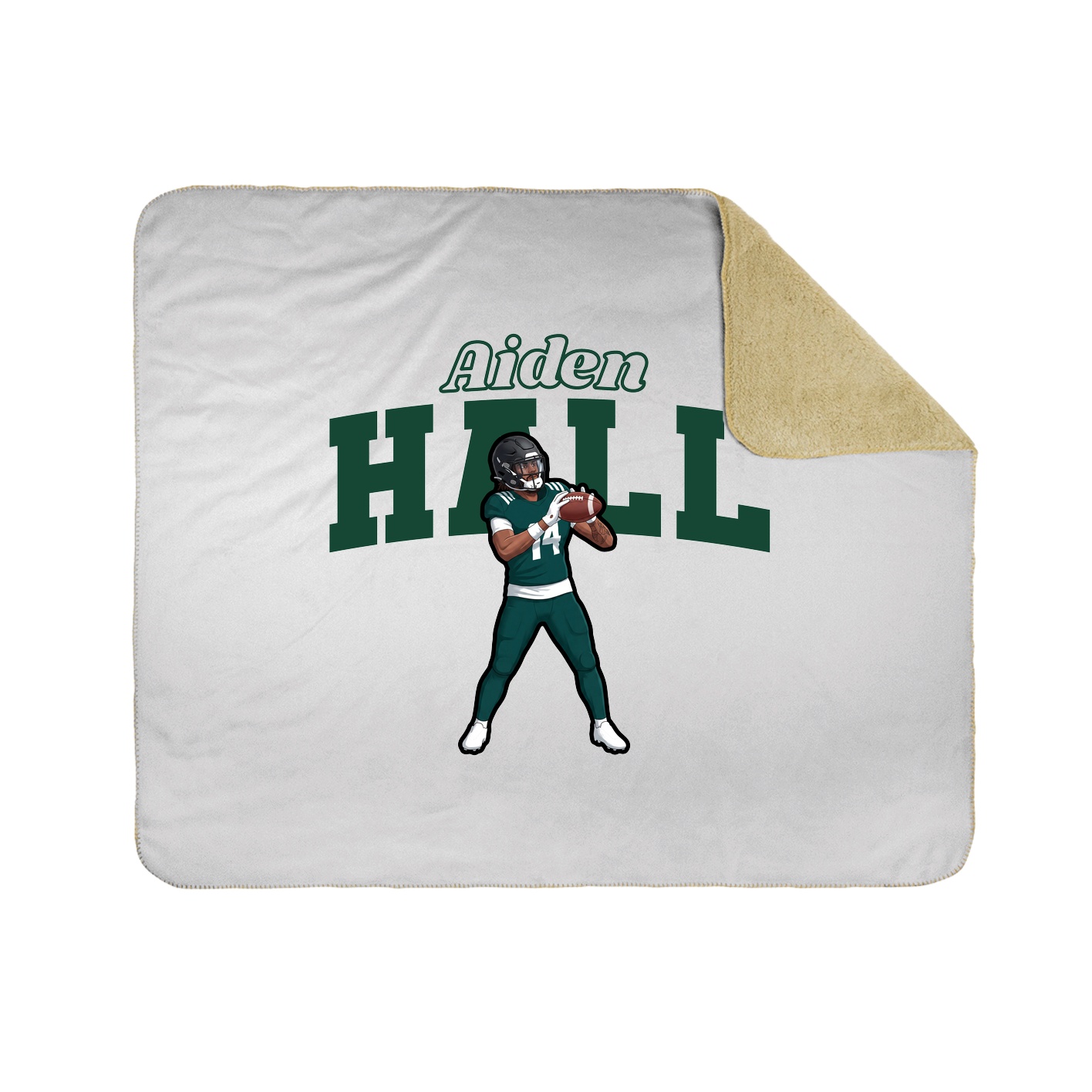 Throw Blanket — Name Arch in White
