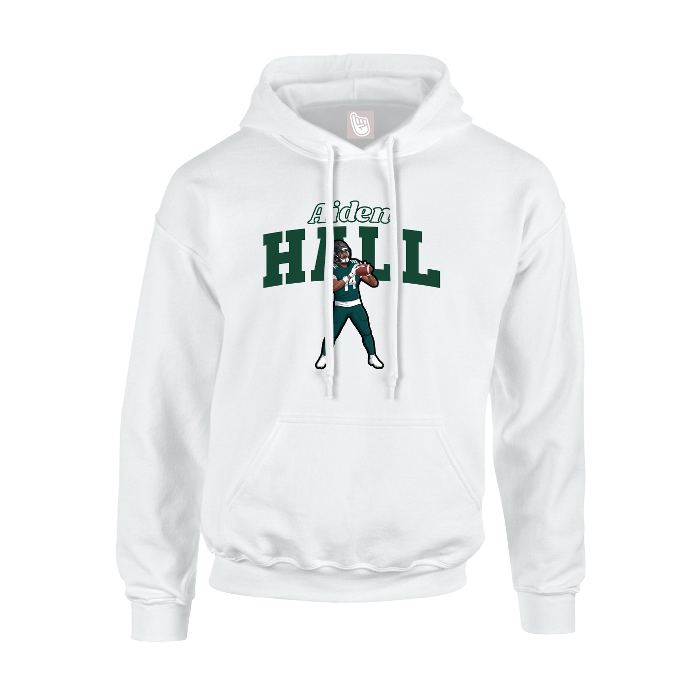 Hoodie — Name Arch in White
