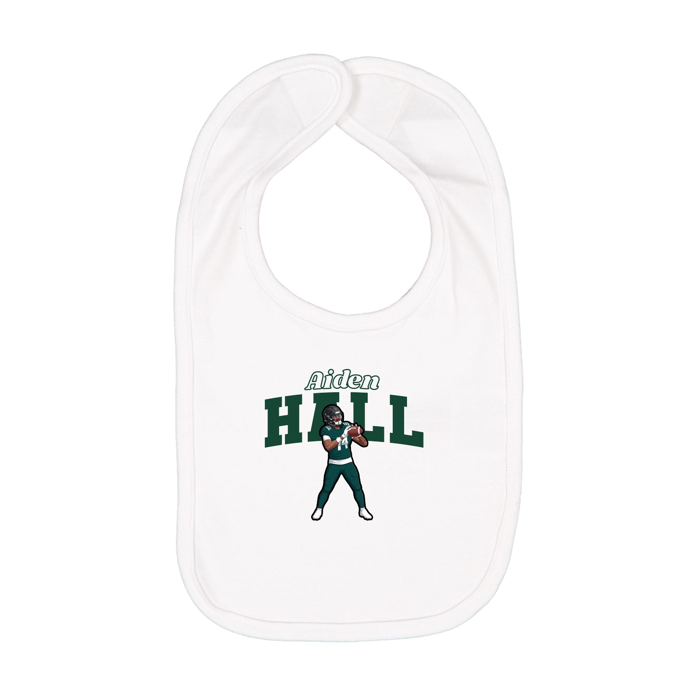 Infant Bib — Name Arch in White