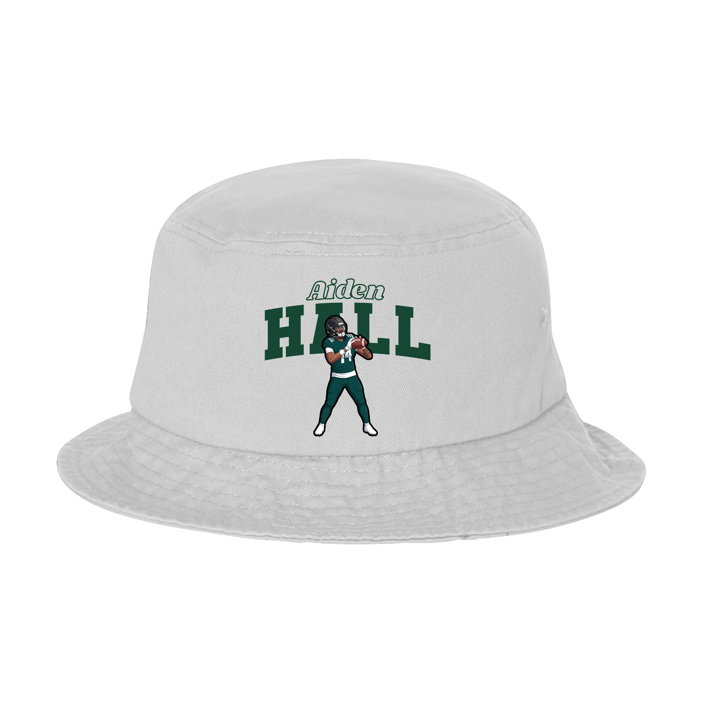 Bucket Cap — Name Arch in White