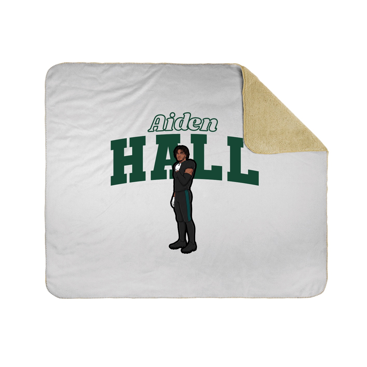 Throw Blanket — Name Arch in White