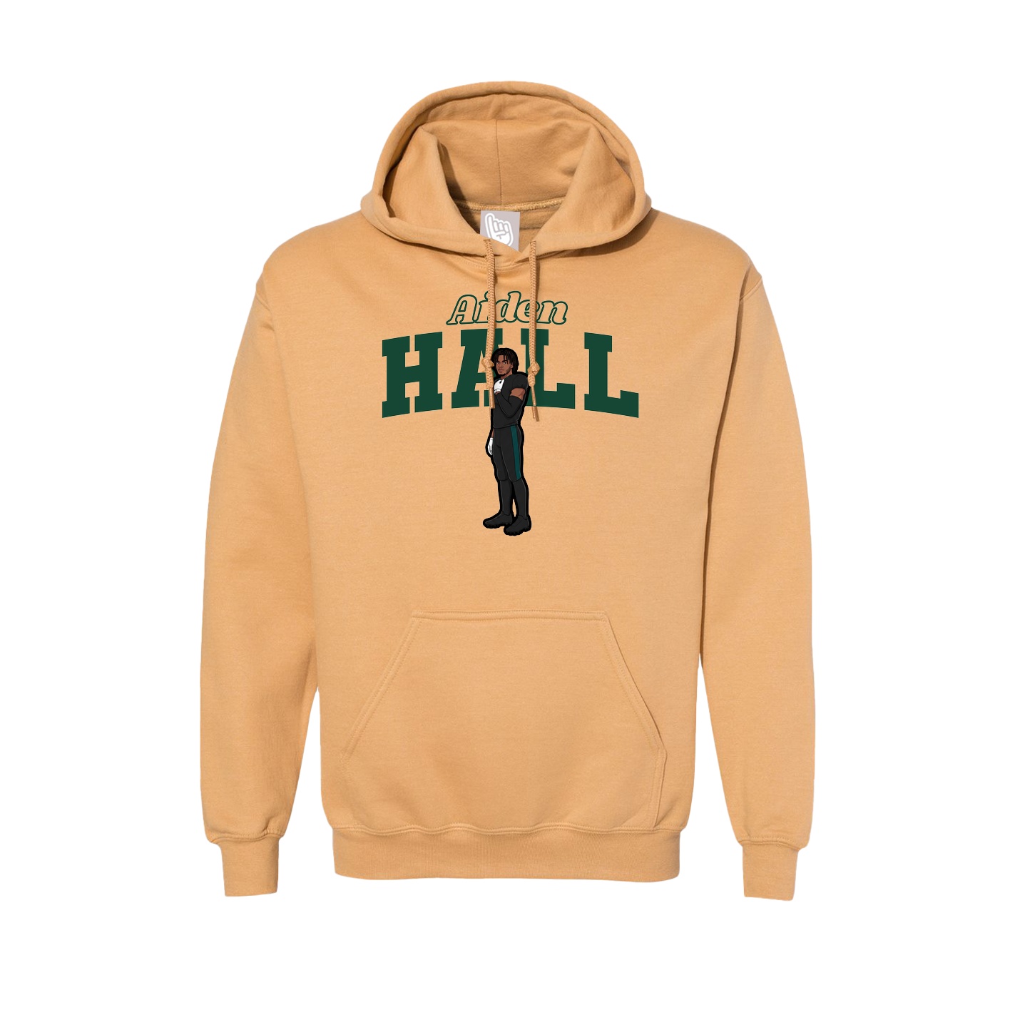 Hoodie — Name Arch in Vegas Gold