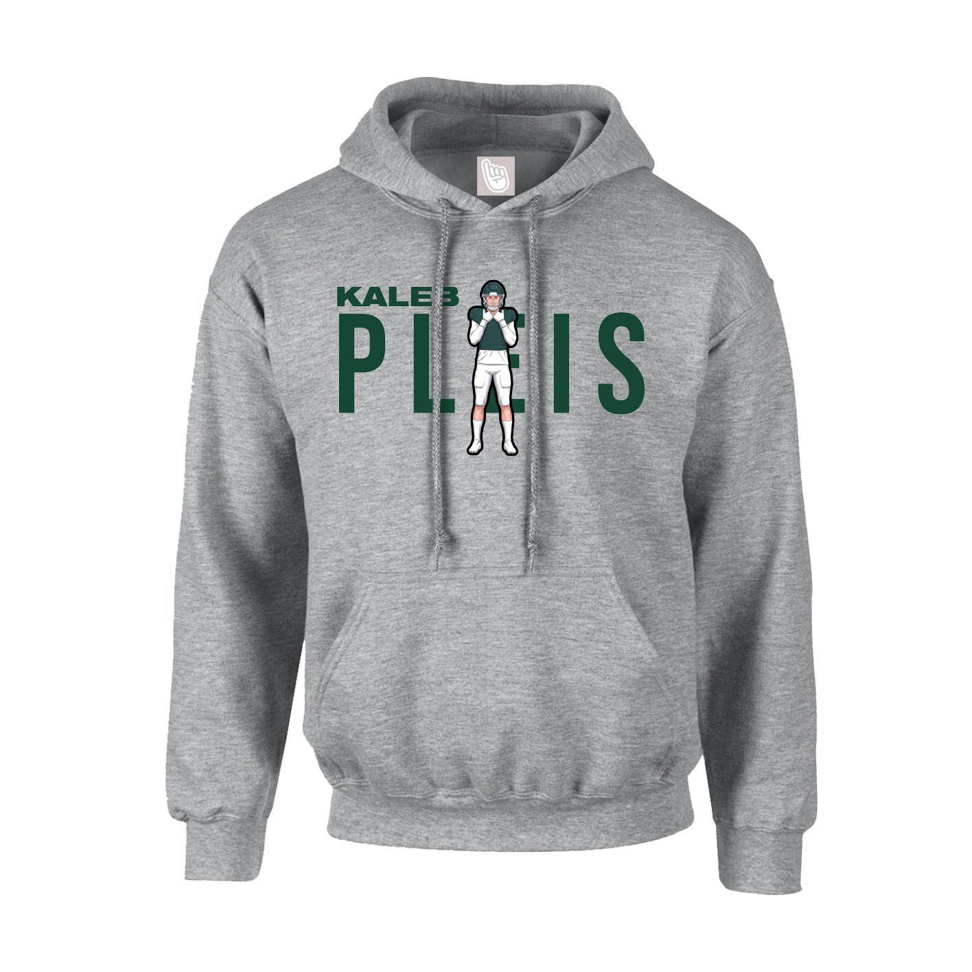 Youth Hoodie — Player Name in Grey