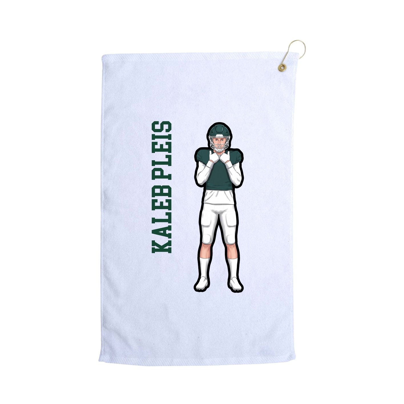 Golf Towel — Name Vertical in White