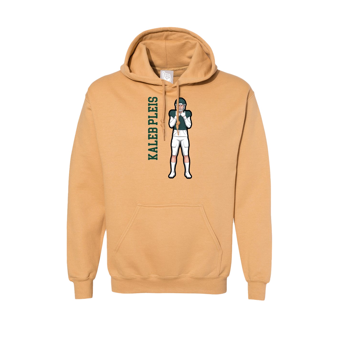 Hoodie — Name Vertical in Vegas Gold