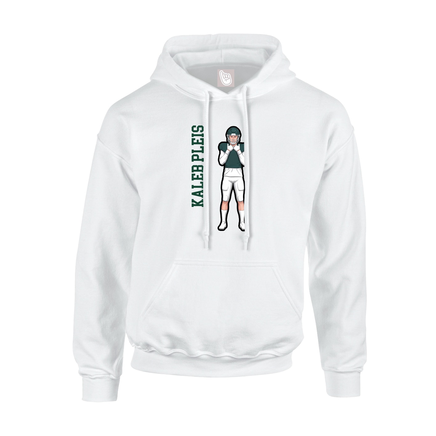 Youth Hoodie — Name Vertical in White
