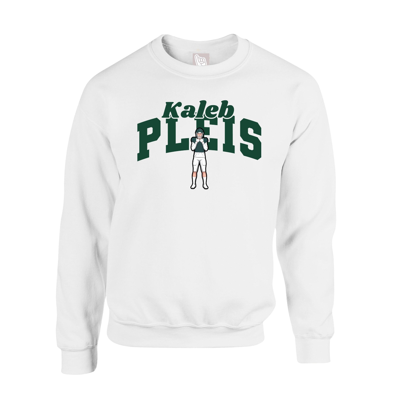 Fleece Crew — Signature Arch in White