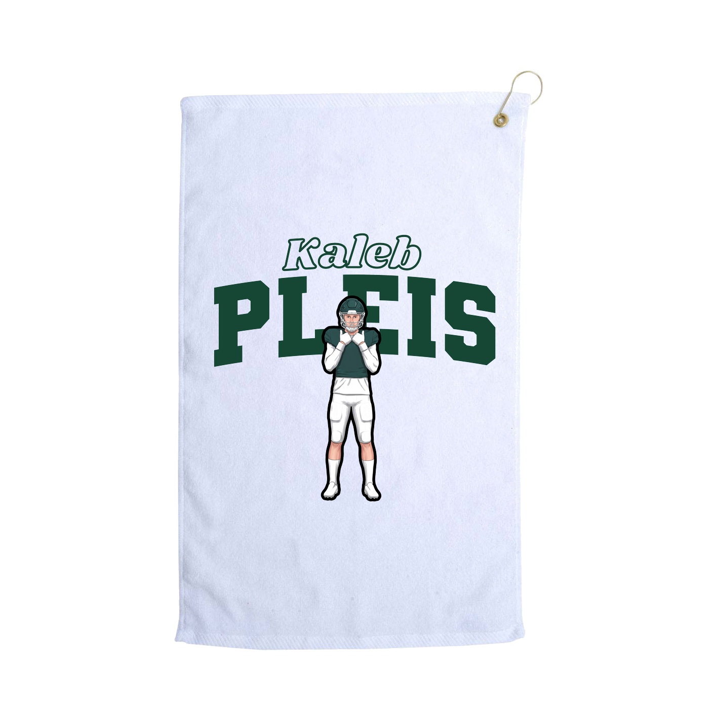 Golf Towel — Name Arch in White