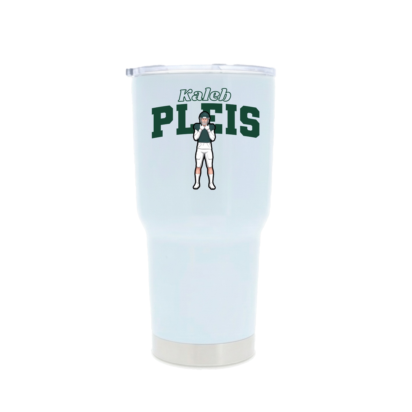 30oz Stainless Steel Tumbler — Name Arch in White