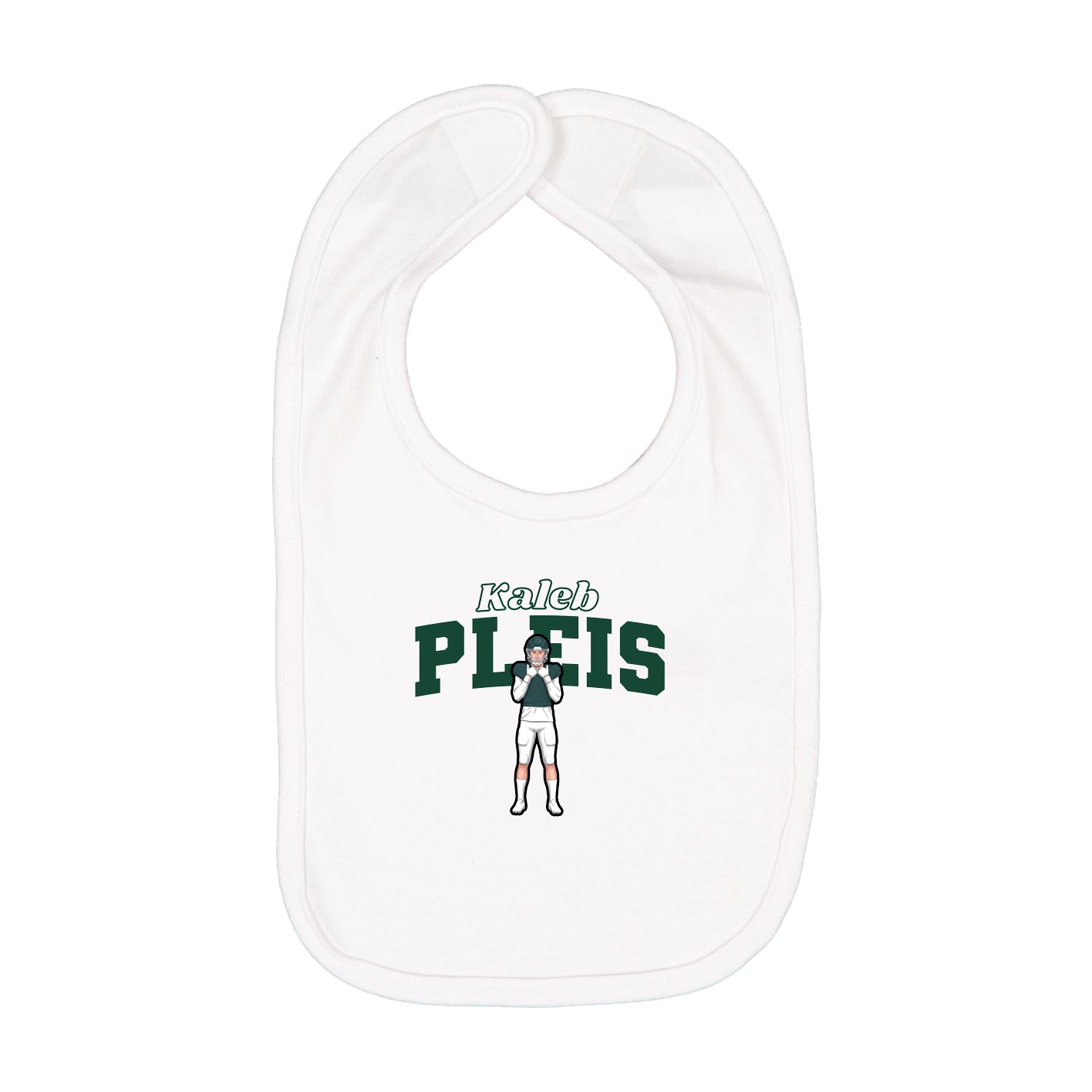 Infant Bib — Name Arch in White