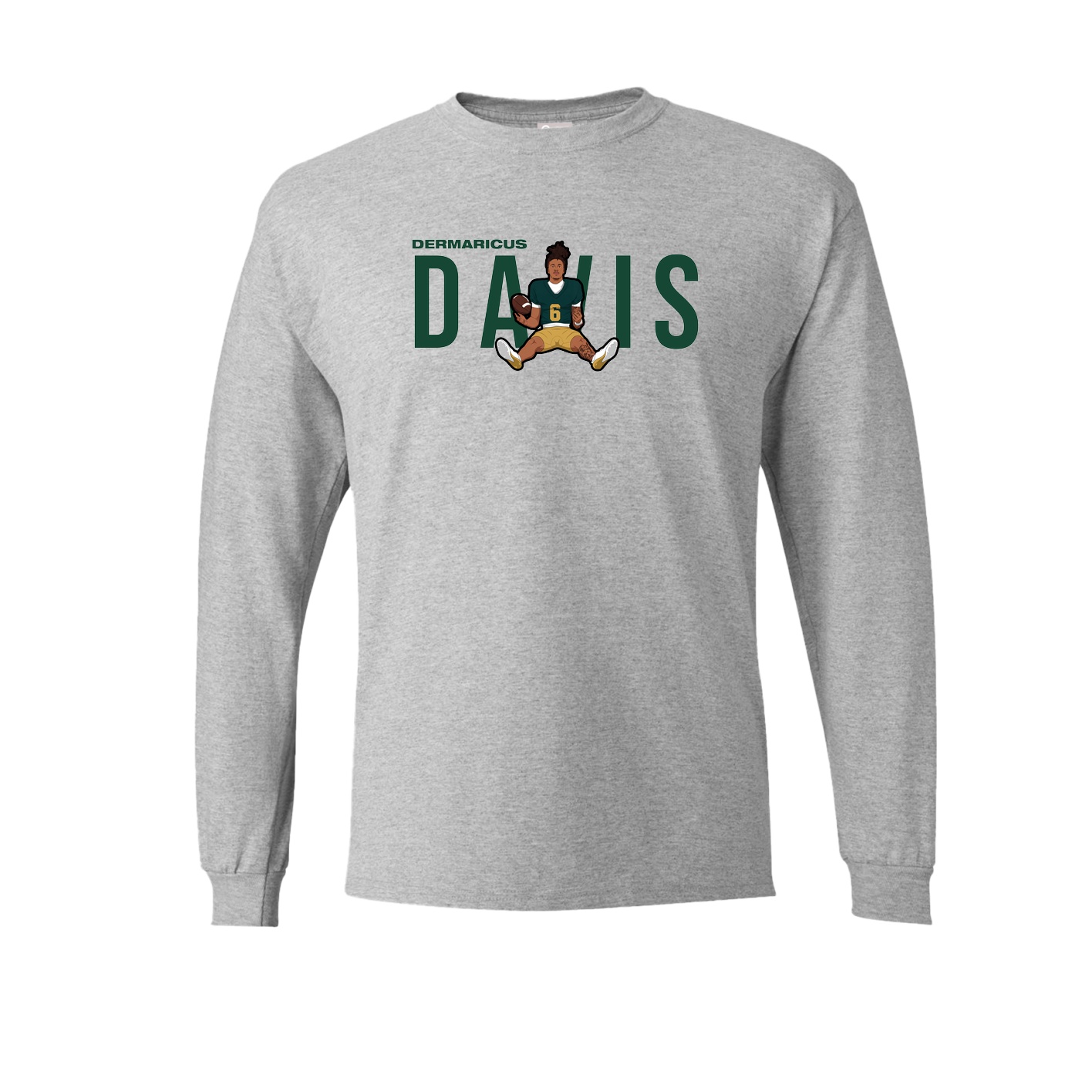Long Sleeve Tee — Player Name in Grey
