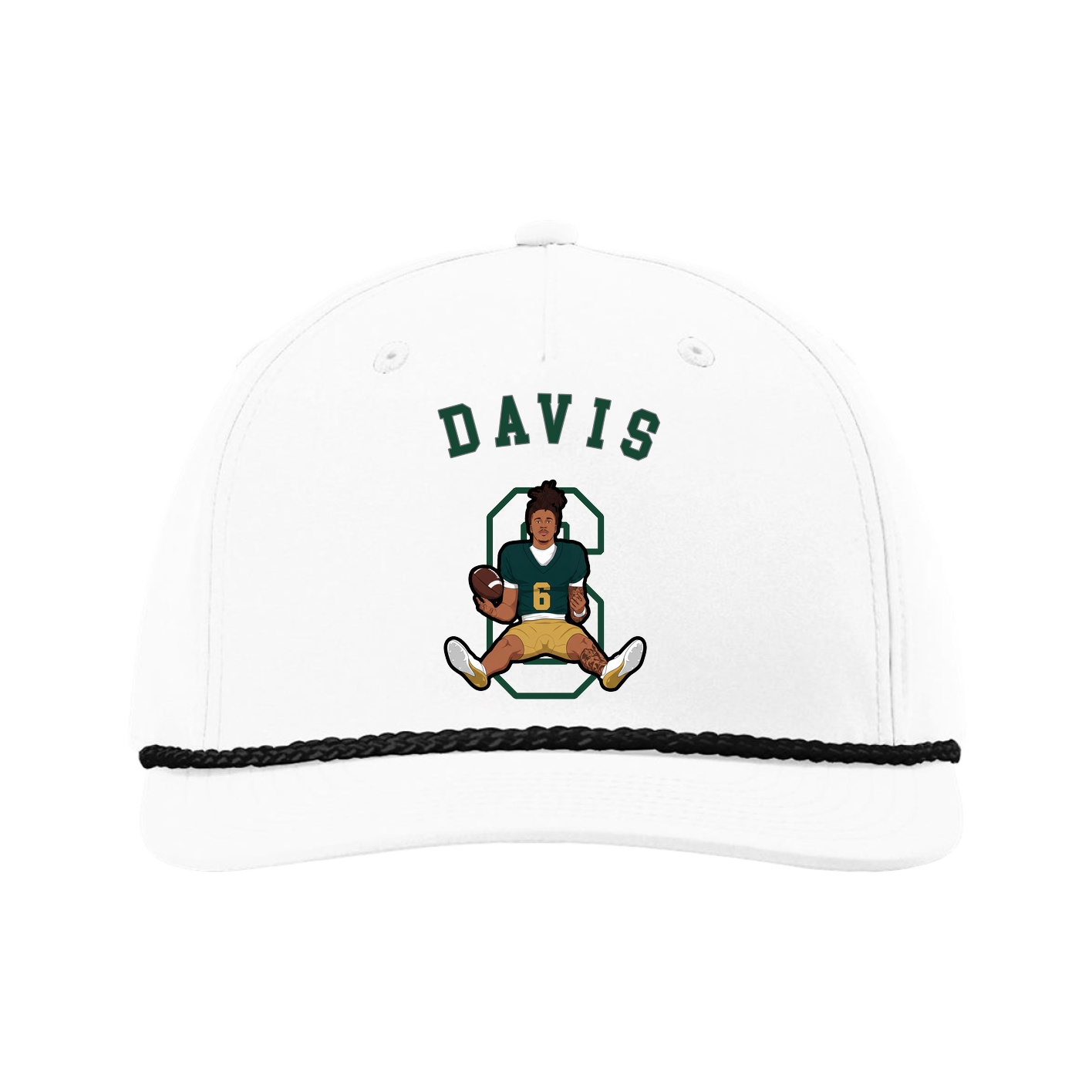 Five-Panel Classic Rope Cap — Shirsey Arch in White